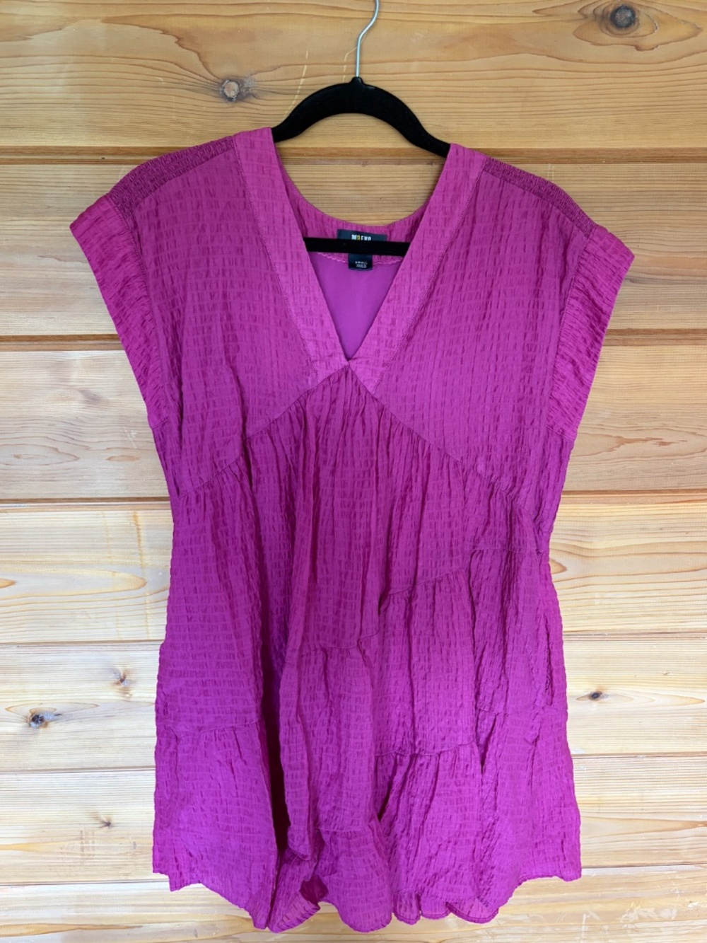 Maeve Fuscia Tiered Tunic Dress